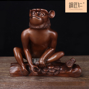 铜匠仁紫铜生肖猴，摆件纯铜中式可爱猴摆设创意办公桌茶几商务