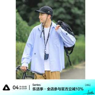 日系cityboy条纹衬衫男士长袖清爽纯棉春季衣服潮流男生衬衣休闲