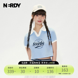 NERDY2024夏季辣妹系列短款短袖女款露脐甜美性感T恤上衣潮