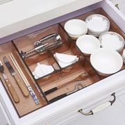 厨房餐具收纳盒组合抽屉分隔碗筷收纳格子隔板格分类整理盒分隔盒