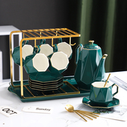 欧式咖啡杯子水杯套装茶壶，茶具陶瓷杯具高档轻奢家用北欧结婚礼盒