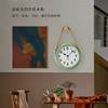 北欧创意超静音客厅复古绿挂钟，现代简约免打孔装饰卧室时钟表挂表