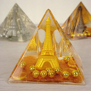 创意埃菲尔金字铁塔笔筒 水晶桌面装饰小摆件 学生 生日礼物