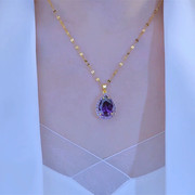 紫水晶女士项链2023年网红轻奢小众高级感饰品锁骨链女潮