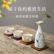 创意红木隔热垫茶托 原木木头紫砂茶杯垫碗垫 实木质日式杯托茶道