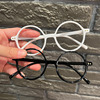 儿童框架眼镜2-8岁无镜片圆形框黑色复古文艺白色细框框造型眼镜