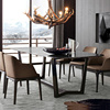 北欧大理石餐桌家具现代简约白蜡，木时尚餐桌实木，方形6人餐桌椅桌