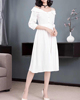 外贸原单出口欧洲优雅名媛气质纯白色，露肩吊带连衣裙
