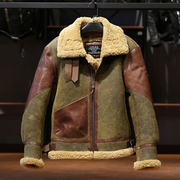 AVFLY飞行服空军夹克B3皮毛一体 复古绵羊皮外套高端加厚保暖皮衣