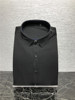男士黑色保暖衬衫加绒加厚长袖衬衣时尚修身商务款LENZON领佐品牌