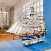 snnei仿真木质帆船，模型摆件一帆风顺实木，工艺船装饰开业乔迁