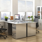 304不锈钢办公桌办公室电脑桌带抽屉无尘车间工作台收银台写字桌