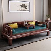 木帆新中式乌金木实木罗汉床沙发拉床现代简约仿古红木家具罗汉榻
