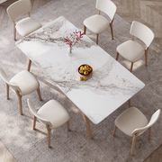 大理石餐桌长方形家用现代简约实木餐桌椅组合1.4米1.6小户型餐台