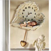 欧式树脂天使挂钟静音客厅卧室创意艺术时钟钟Y表创意壁钟
