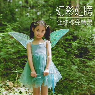 六一儿童幻彩蝴蝶奇妙仙子精灵，翅膀天使透明大人维密翅膀演出道具