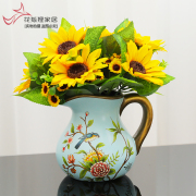 美式花瓶摆件家居装饰品插花干花仿真花客厅玄关茶几欧式陶瓷花器