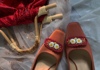 南瓜红色秀禾婚鞋女新娘，中式刺绣婚纱两穿高跟鞋，高级感粗跟