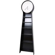 急速欧式创意落地钟客厅现代实木书架置物多功能机芯钟表黑色