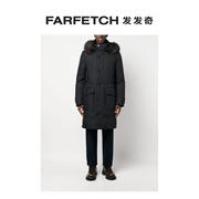 MOORER男士排扣连帽雨衣 FARFETCH发发奇