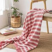 纯棉针织毛巾毯子单人办公室毛线盖毯沙发午睡毯休闲毛毯被子北欧