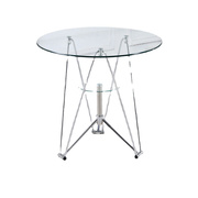 洽谈桌玻璃桌子圆钢化玻璃小圆桌，现代简约玻璃圆桌椅组合圆玻璃桌