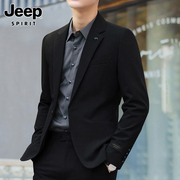 jeep吉普西服男士春季潮流，修身商务工作服休闲单西装(单西装)外套男装