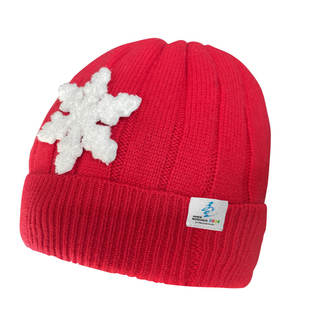 十四冬羊绒羊毛针织帽（红）