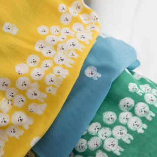 日本kokka名师布双层(布，双层)纯棉纱布儿童婴儿，服装柔软可爱手工面料比熊