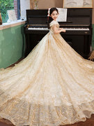 公主裙女童礼服洋气花童婚礼走秀小主持人钢琴表演超仙裙子晚礼服