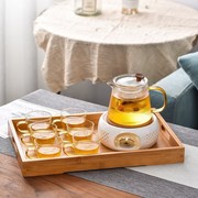轻奢下午茶具茶杯耐热玻璃加热烛台，蜡烛煮茶炉泡水果花草茶壶套装