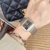 腕一家同款方形手表，女士个性简约中古奢华网红复古竹节钢带腕表