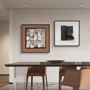 饭厅装饰画现代简约黑白抽象大气，轻奢高级感饭厅，餐饮店壁画挂画