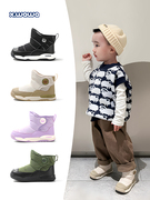 雪娃娃冬季婴儿学步鞋女宝宝防水儿童雪地靴男童加绒棉鞋短靴保暖