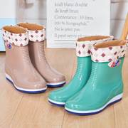 冬季短筒雨鞋女士低筒雨靴防滑水鞋胶鞋厨房时尚韩版保暖套鞋水靴