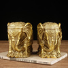 铜大象摆件纯黄铜，一对吸水象铜象工艺品家居，客厅装饰开业摆设