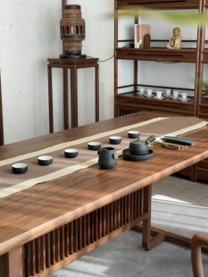 新中式胡桃木实木阳台功夫，干泡茶桌椅，组合办公室禅意泡茶桌