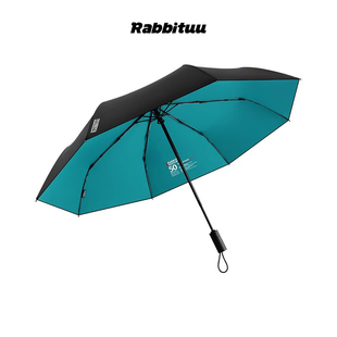 rabbituu自动折叠伞男士，雨伞遮阳晴雨两用大号，简约双层纯色全自动