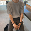 MRCYC设计感镂空针织衫T恤男夏季宽松圆领短袖韩版潮流小众半袖