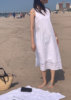haag直营韩国设计师品牌，韩版女士夏季露背长款白色无袖连衣裙