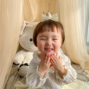 女童发夹全包不伤发立体宝宝生日拍照头饰气质小公主金色韩版