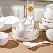 陶瓷简约白色2024餐具家用饭碗盘子菜盘碗碟套装雅诚德家用勺