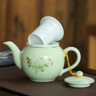 泡茶壶陶瓷过滤大号容量，带内网胆，家用单壶冲茶器功夫茶具杯子套装