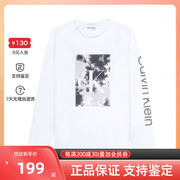 Calvin Klein/CK 男士时尚休闲长袖T恤印花logo标
