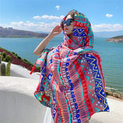 海边沙滩巾丝巾围巾披肩夏季薄款纱巾异域风云南大理新疆西藏旅游