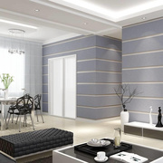 米白色3D条纹墙纸 客卧室厅背300绒景墙酒店宽 加厚鹿皮现代简约