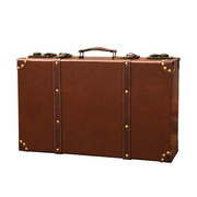 9V7T复古收纳箱床底衣服储物箱行李木箱子拍照道具老式皮箱欧式手