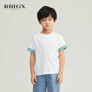 瑞比克RBIGX童装男童夏季纯色个性设计感百搭儿童短袖T恤夏装