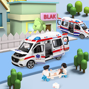号大1:24奔驰120救护车合金汽车模型带人偶，担架车玩具警务车礼物
