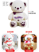 可爱发光熊毛绒玩具泰迪熊猫公仔布娃娃玩偶抱抱熊女生圣诞节礼物